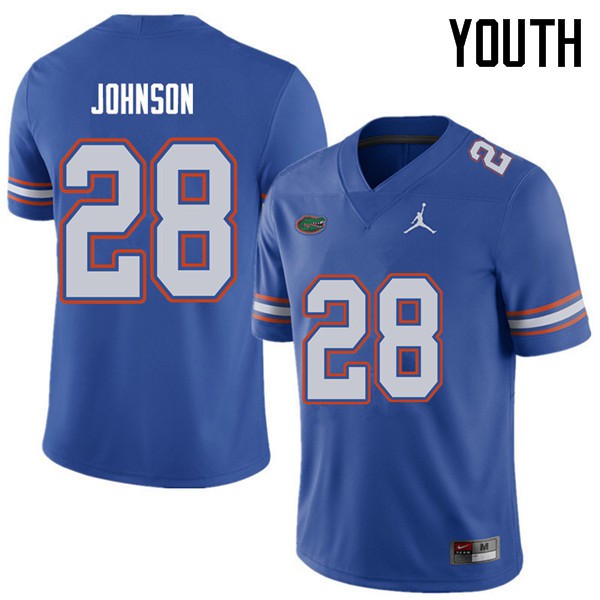 Jordan Brand Youth #28 Kylan Johnson Florida Gators College Football Jerseys Royal